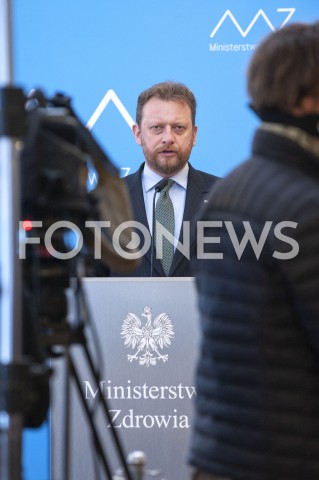  30.03.2020 WARSZAWA<br />
KONFERENCJA MINISTRA ZDROWIA W WARSZAWIE<br />
N/Z LUKASZ SZUMOWSKI<br />
 
