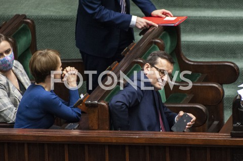  12.05.2020 WARSZAWA SEJM<br />
POSIEDZENIE SEJMU<br />
N/Z JADWIGA EMILEWICZ PREMIER MATEUSZ MORAWIECKI<br />
 