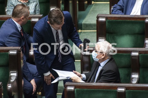  12.05.2020 WARSZAWA SEJM<br />
POSIEDZENIE SEJMU<br />
N/Z JAROSLAW KACZYNSKI LUKASZ SCHREIBER<br />
 