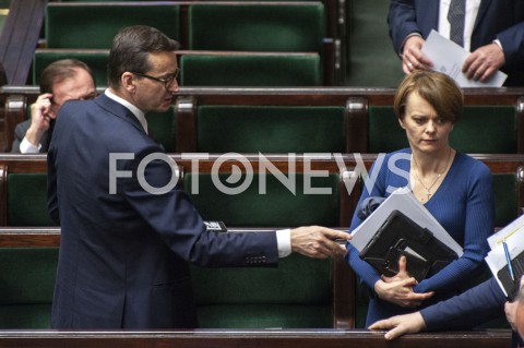  12.05.2020 WARSZAWA SEJM<br />
POSIEDZENIE SEJMU<br />
N/Z JADWIGA EMILEWICZ PREMIER MATEUSZ MORAWIECKI<br />
 
