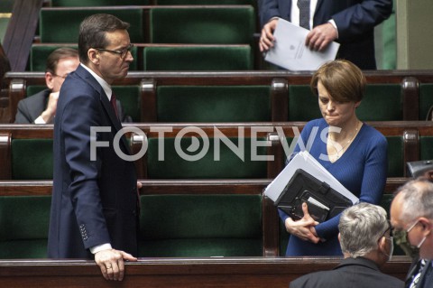 12.05.2020 WARSZAWA SEJM<br />
POSIEDZENIE SEJMU<br />
N/Z JADWIGA EMILEWICZ PREMIER MATEUSZ MORAWIECKI<br />
 