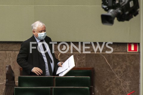  12.05.2020 WARSZAWA SEJM<br />
POSIEDZENIE SEJMU<br />
N/Z JAROSLAW KACZYNSKI KAMERA<br />
 