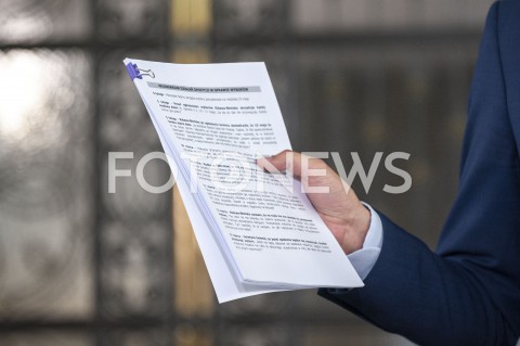  01.06.2020 WARSZAWA<br />
KONFERENCJA WICEMARSZALKA SENATU<br />
N/Z KALENDARIUM DZIALAN OPOZYCJI W SPRAWIE WYBOROW<br />
 