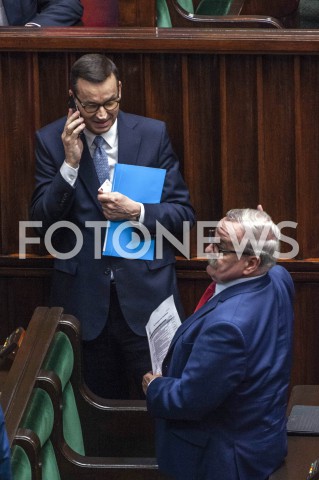  02.06.2020 WARSZAWA SEJM<br />
POSIEDZENIE SEJMU<br />
N/Z PREMIER MATEUSZ MORAWIECKI LEONARD KRASULSKI<br />
 