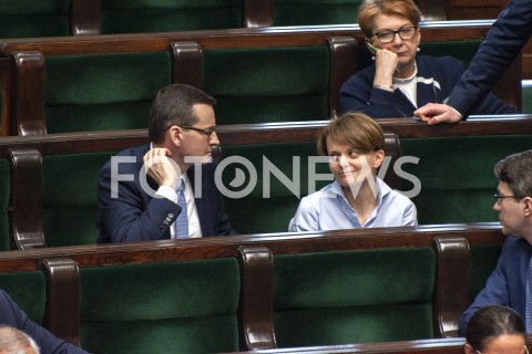  02.06.2020 WARSZAWA SEJM<br />
POSIEDZENIE SEJMU<br />
N/Z PREMIER MATEUSZ MORAWIECKI JADWIGA EMILEWICZ<br />
 
