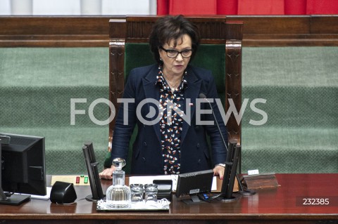  19.06.2020 WARSZAWA SEJM<br />
POSIEDZENIE SEJMU<br />
N/Z ELZBIETA WITEK<br />
 