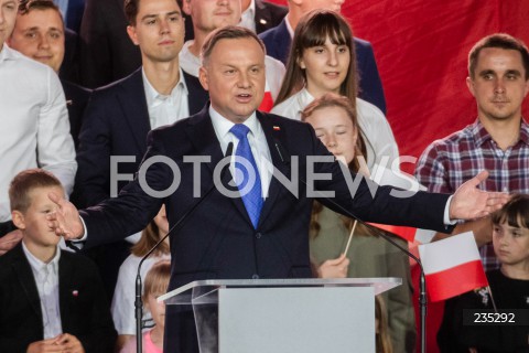  12.07.2020 PULTUSK <br />
WIECZOR WYBORCZY ANDRZEJA DUDY W PULTUSKU <br />
Andrzej Duda's electoral evening in Pultusk, Poland<br />
N/Z ANDRZEJ DUDA <br />
 