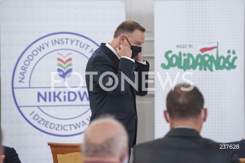  04.08.2020 WARSZAWA<br />
POSIEDZENIE NSZZ RI SOLIDARNOSC<br />
N/Z PREZYDENT ANDRZEJ DUDA<br />
 