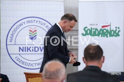  04.08.2020 WARSZAWA<br />
POSIEDZENIE NSZZ RI SOLIDARNOSC<br />
N/Z PREZYDENT ANDRZEJ DUDA<br />
 