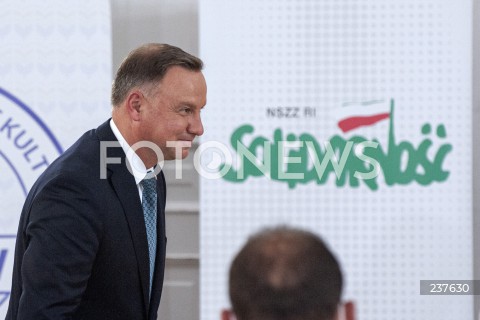  04.08.2020 WARSZAWA<br />
POSIEDZENIE NSZZ RI SOLIDARNOSC<br />
N/Z PREZYDENT ANDRZEJ DUDA<br />
 