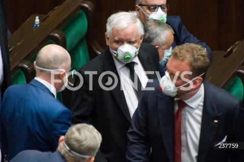  06.08.2020 WARSZAWA SEJM <br />
ZAPRZYSIEZENIE PREZYDENTA RP ANDRZEJA DUDY PRZED ZGROMADZENIEM NARODOWYM NA II KADENCJE <br />
Poland's President Andrzej Duda swearing-in ceremony in Warsaw<br />
N/Z JAROSLAW KACZYNSKI LUKASZ SZUMOWSKI <br />
 