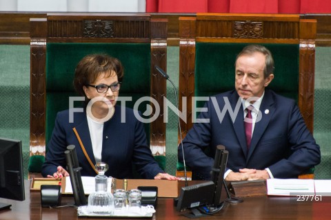  06.08.2020 WARSZAWA SEJM <br />
ZAPRZYSIEZENIE PREZYDENTA RP ANDRZEJA DUDY PRZED ZGROMADZENIEM NARODOWYM NA II KADENCJE <br />
Poland's President Andrzej Duda swearing-in ceremony in Warsaw<br />
N/Z MARSZALEK ELZBIETA WITEK TOMASZ GRODZKI<br />
 