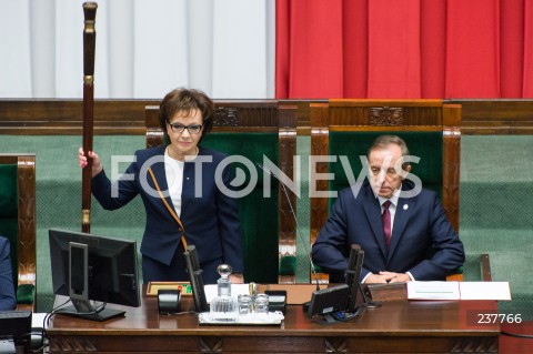  06.08.2020 WARSZAWA SEJM <br />
ZAPRZYSIEZENIE PREZYDENTA RP ANDRZEJA DUDY PRZED ZGROMADZENIEM NARODOWYM NA II KADENCJE <br />
Poland's President Andrzej Duda swearing-in ceremony in Warsaw<br />
N/Z MARSZALE ELZBIETA WITEK TOMASZ GRODZKI LASKA MARSZALKOWSKA<br />
 