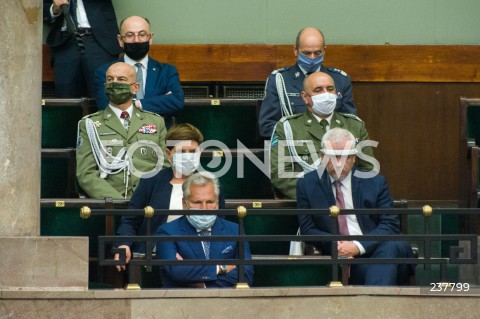  06.08.2020 WARSZAWA SEJM <br />
ZAPRZYSIEZENIE PREZYDENTA RP ANDRZEJA DUDY PRZED ZGROMADZENIEM NARODOWYM NA II KADENCJE <br />
Poland's President Andrzej Duda swearing-in ceremony in Warsaw<br />
N/Z BEATA SZYDLO ALEKSANDER KWASNIEWSKI MATEUSZ SZPYTMA GENERAL JAROSLAW MIKA ROBERT GLAB RAJMUND ANDRZEJCZAK<br />
 