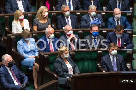  06.08.2020 WARSZAWA SEJM <br />
ZAPRZYSIEZENIE PREZYDENTA RP ANDRZEJA DUDY PRZED ZGROMADZENIEM NARODOWYM NA II KADENCJE <br />
Poland's President Andrzej Duda swearing-in ceremony in Warsaw<br />
N/Z MINISTROWIE IWONA ARENT MALGORZATA WASSERMANN ANTONI MACIEREWICZ KAZIMIERZ SMOLINSKI MAREK SUSKI WALDEMAR ANDZEL MARIUSZ KAMINSKI KRZYSZTOF TCHORZEWSKI JAROSLAW GOWIN MAREK KUCHCINSKI<br />
 