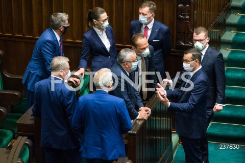  06.08.2020 WARSZAWA SEJM <br />
ZAPRZYSIEZENIE PREZYDENTA RP ANDRZEJA DUDY PRZED ZGROMADZENIEM NARODOWYM NA II KADENCJE <br />
Poland's President Andrzej Duda swearing-in ceremony in Warsaw<br />
N/Z PREMIER MATEUSZ MORAWIECKI ANDRZEJ ADAMCZYK  RAFAL WEBER PAWEL SZEFERNAKER<br />
 