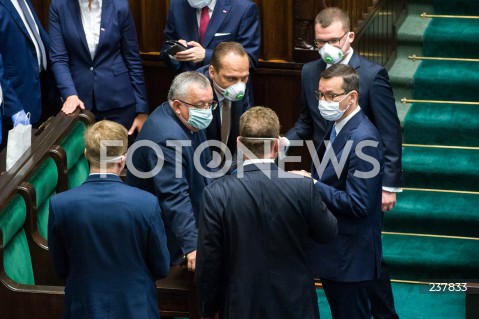  06.08.2020 WARSZAWA SEJM <br />
ZAPRZYSIEZENIE PREZYDENTA RP ANDRZEJA DUDY PRZED ZGROMADZENIEM NARODOWYM NA II KADENCJE <br />
Poland's President Andrzej Duda swearing-in ceremony in Warsaw<br />
N/Z PREMIER MATEUSZ MORAWIECKI ANDRZEJ ADAMCZYK LUKASZ SZUMOWSKI RAFAL WEBER PAWEL SZEFERNAKER<br />
 