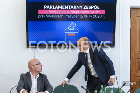  06.08.2020 WARSZAWA SEJM<br />
POSIEDZENIE PARLAMENTARNEGO ZESPOLU DS WYJASNIENIA NIEPRAWIDLOWOSCI PRZY WYBORACH PREZYDENTA RP<br />
N/Z ROBERT KROPIWNICKI BORYS BUDKA<br />
 