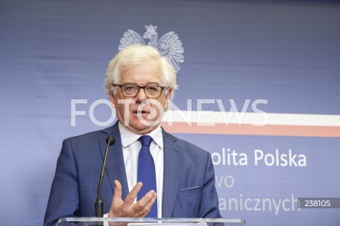  10.08.2020 WARSZAWA MSZ<br />
KONFERENCJA MINISTRA SPRAW ZAGRANICZNYCH<br />
N/Z JACEK CZAPUTOWICZ<br />
 