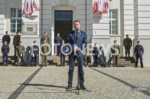  11.08.2020 GDYNIA<br />
KONFERENCJA MINISTRA OBRONY NARODOWEJ W KOMENDZIE MARYNARKI WOJENNEJ W GDYNI NT. PRZYGOTOWAN DO OBCHODOW 81. ROCZNICY WYBUCHU II WOJNY SWIATOWEJ NA WESTERPLATTE <br />
N/Z MARIUSZ BLASZCZAK<br />
 