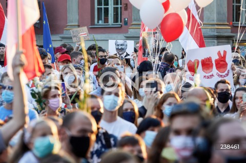  14.08.2020 GDANSK<br />
SOLIDARNI Z BIALORUSIA<br />
MANIFESTACAJA WYRAZAJACA SOLIDARNOSC Z BIALORUSIA<br />
N/Z MANIFESTANCI<br />
 