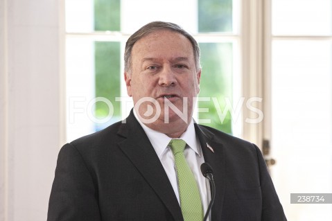  15.08.2020 WARSZAWA <br />
WIZYTA SEKRETARZA STANU USA W WARSZAWIE <br />
SPOTKANIE SEKRETARZA STANU USA Z MINISTREM SPRAW ZAGRANICZNYCH POLSKI<br />
N/Z MIKE POMPEO<br />
 