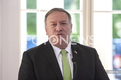  15.08.2020 WARSZAWA <br />
WIZYTA SEKRETARZA STANU USA W WARSZAWIE <br />
SPOTKANIE SEKRETARZA STANU USA Z MINISTREM SPRAW ZAGRANICZNYCH POLSKI<br />
N/Z MIKE POMPEO<br />
 