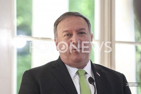  15.08.2020 WARSZAWA <br />
WIZYTA SEKRETARZA STANU USA W WARSZAWIE <br />
SPOTKANIE SEKRETARZA STANU USA Z MINISTREM SPRAW ZAGRANICZNYCH POLSKI<br />
N/Z MIKE POMPEO<br />
 