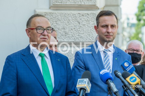  16.08.2020 RZESZOW <br />
KONFERENCJA PRASOWA PREZESA PSL W RZESZOWIE<br />
N/Z WLADYSLAW KOSINIAK KAMYSZ MIECZYSLAW KASPRZAK <br />
 