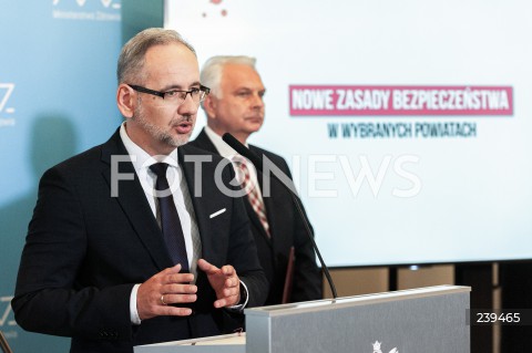  27.08.2020 WARSZAWA<br />
KONFERENCJA MINISTRA ZDROWIA<br />
N/Z ADAM NIEDZIELSKI WALDEMAR KRASKA<br />
 