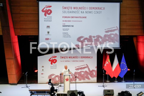  31.08.2020 GDANSK<br />
SWIETO WOLNOSCI I DEMOKRACJI<br />
CZTERDZIESTOLECIE POROZUMIEN SIERPNIOWYCH<br />
N/Z LECH WALESA<br />
 