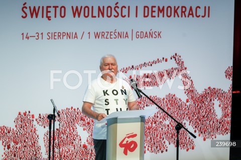  31.08.2020 GDANSK<br />
SWIETO WOLNOSCI I DEMOKRACJI<br />
CZTERDZIESTOLECIE POROZUMIEN SIERPNIOWYCH<br />
N/Z LECH WALESA<br />
 