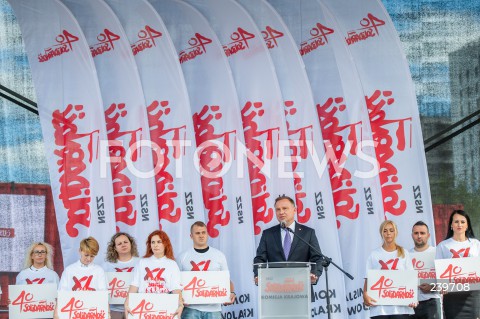  31.08.2020 GDANSK<br />
OBCHODY 40. ROCZNICY POROZUMIEN SIERPNIOWYCH W GDANSKU<br />
N/Z PREZYDENT RP ANDRZEJ DUDA<br />
 