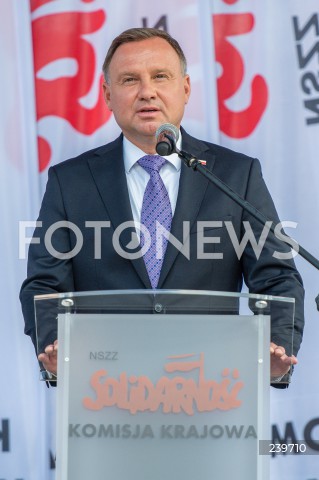  31.08.2020 GDANSK<br />
OBCHODY 40. ROCZNICY POROZUMIEN SIERPNIOWYCH W GDANSKU<br />
N/Z PREZYDENT RP ANDRZEJ DUDA<br />
 