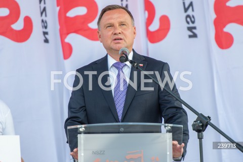  31.08.2020 GDANSK<br />
OBCHODY 40. ROCZNICY POROZUMIEN SIERPNIOWYCH W GDANSKU<br />
N/Z PREZYDENT RP ANDRZEJ DUDA<br />
 