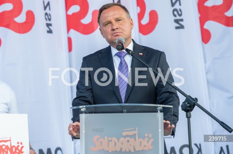  31.08.2020 GDANSK<br />
OBCHODY 40. ROCZNICY POROZUMIEN SIERPNIOWYCH W GDANSKU<br />
N/Z PREZYDENT RP ANDRZEJ DUDA<br />
 