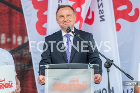  31.08.2020 GDANSK<br />
OBCHODY 40. ROCZNICY POROZUMIEN SIERPNIOWYCH W GDANSKU<br />
N/Z PREZYDENT RP ANDRZEJ DUDA<br />
 