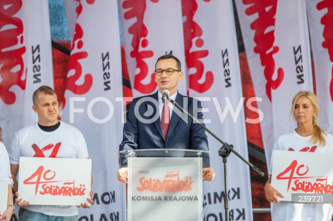  31.08.2020 GDANSK<br />
OBCHODY 40. ROCZNICY POROZUMIEN SIERPNIOWYCH W GDANSKU<br />
N/Z PREMIER MATEUSZ MORAWIECKI<br />
 