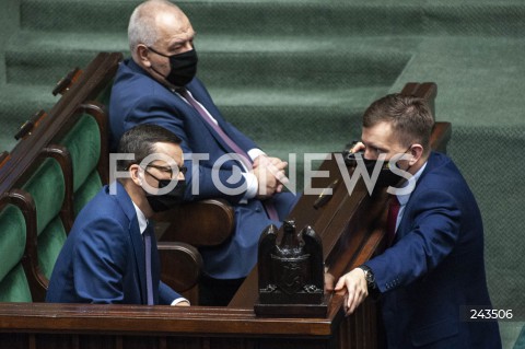  21.10.2020 WARSZAWA SEJM<br />
POSIEDZENIE SEJMU<br />
N/Z PREMIER MATEUSZ MORAWIECKI LUKASZ SCHREIBER JACEK SASIN<br />
 