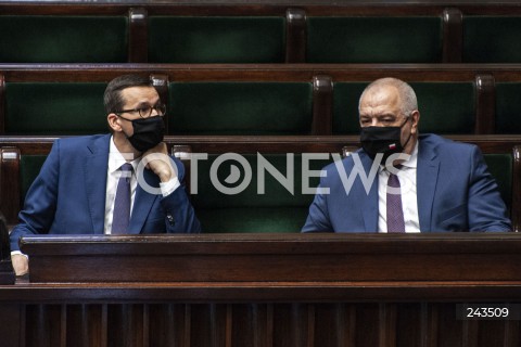  21.10.2020 WARSZAWA SEJM<br />
POSIEDZENIE SEJMU<br />
N/Z PREMIER MATEUSZ MORAWIECKI JACEK SASIN<br />
 