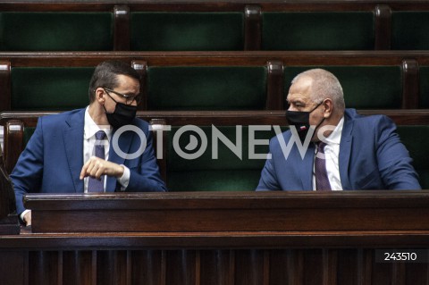  21.10.2020 WARSZAWA SEJM<br />
POSIEDZENIE SEJMU<br />
N/Z PREMIER MATEUSZ MORAWIECKI JACEK SASIN<br />
 