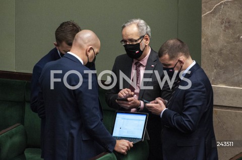  21.10.2020 WARSZAWA SEJM<br />
POSIEDZENIE SEJMU<br />
N/Z ADAM NIEDZIELSKI SLAWOMIR GADOMSKI PAWEL SZEFERNAKER<br />
 