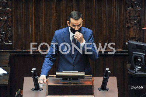  21.10.2020 WARSZAWA SEJM<br />
POSIEDZENIE SEJMU<br />
N/Z PREMIER MATEUSZ MORAWIECKI <br />
 