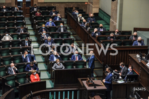  21.10.2020 WARSZAWA SEJM<br />
POSIEDZENIE SEJMU<br />
N/Z PREMIER MATEUSZ MORAWIECKI SALA POSIEDZEN WIDOK VIEW POSLOWIE PIS MINISTROWIE<br />
 