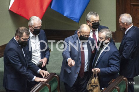  09.12.2020 WARSZAWA SEJM<br />
POSIEDZENIE SEJMU<br />
N/Z JAROSLAW GOWIN GRZEGORZ PUDA ANDRZEJ ADAMCZYK TADEUSZ KOSCINSKI PIOTR GLINSKI<br />
 