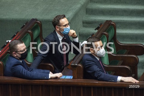  04.05.2021 WARSZAWA SEJM<br />
POSIEDZENIE SEJMU<br />
N/Z WALDEMAR BUDA MATEUSZ MORAWIECKI KRZYSZTOF KUBOW<br />
 