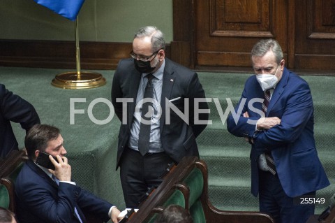  04.05.2021 WARSZAWA SEJM<br />
POSIEDZENIE SEJMU<br />
N/Z ADAM NIEDZIELSKI PIOTR GLINSKI ZBIGNIEW ZIOBRO<br />
 