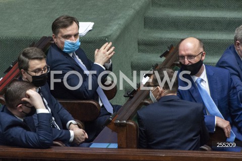  04.05.2021 WARSZAWA SEJM<br />
POSIEDZENIE SEJMU<br />
N/Z ZBIGNIEW ZIOBRO PIOTR WAWRZYK PREMIER MATEUSZ MORAWIECKI PIOTR MULLER<br />
 