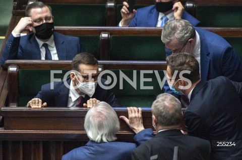  04.05.2021 WARSZAWA SEJM<br />
POSIEDZENIE SEJMU<br />
N/Z PIOTR GLINSKI PREMIER MATEUSZ MORAWIECKI WALDEMAR BUDA<br />
 