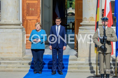  11.09.2021 WARSZAWA<br />
WIZYTA KANCLERZ NIEMIEC ANGELI MERKEL W WARSZAWIE<br />
GERMAN CHANCELLOR ANGELA MERKEL IS VISITING THE POLISH CAPITAL<br />
N/Z ANGELA MERKEL PREMIER MATEUSZ MORAWIECKI<br />
 